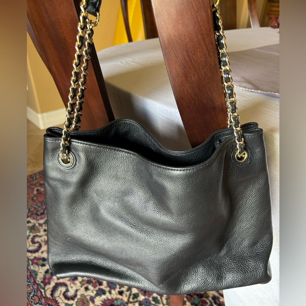 Tory Burch Black Leather Tote with tassels. Gently used in excellent condition! - Picture 12 of 13